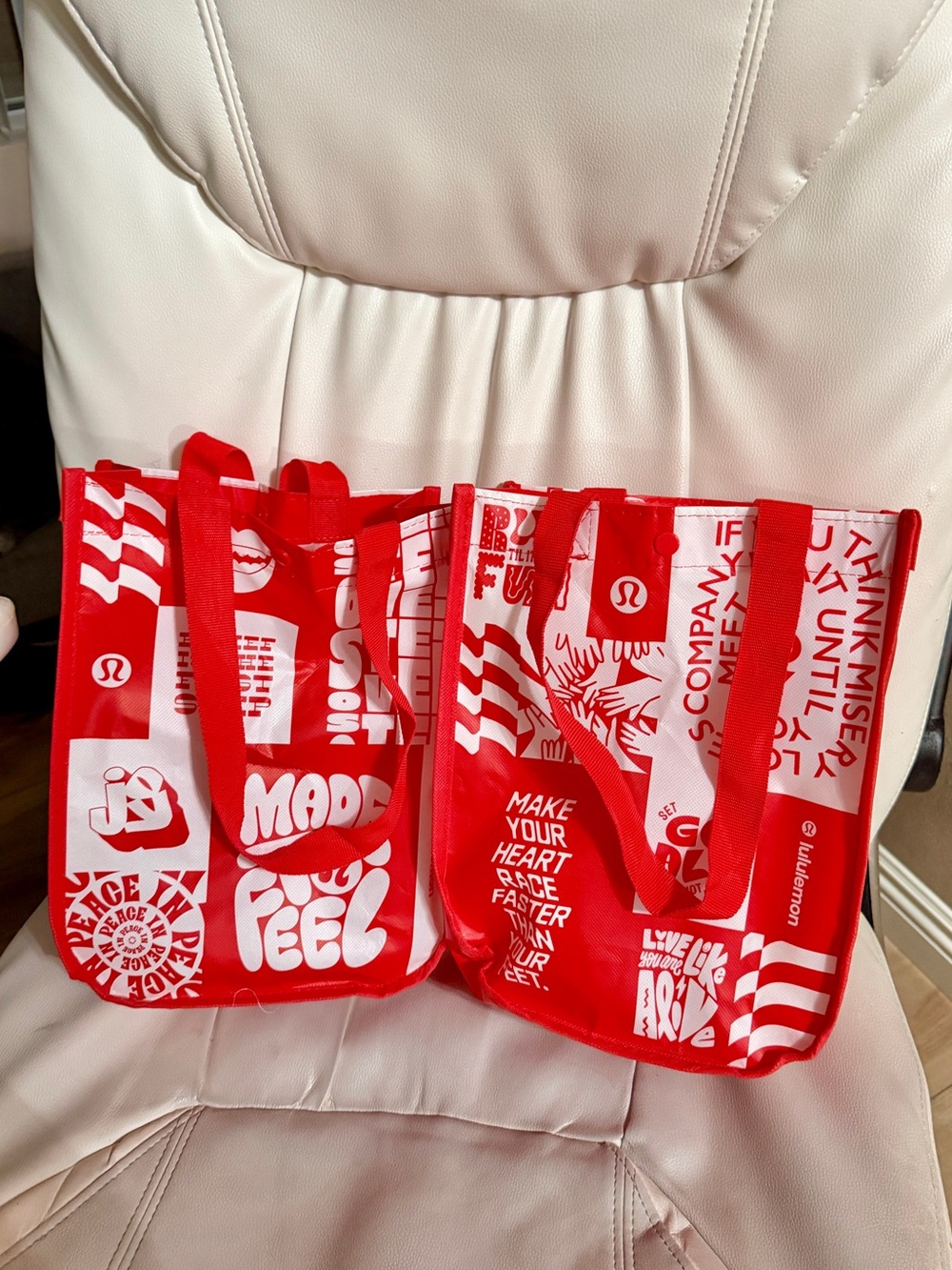 lululemon athletica Red Graphic Duo Tote Bags